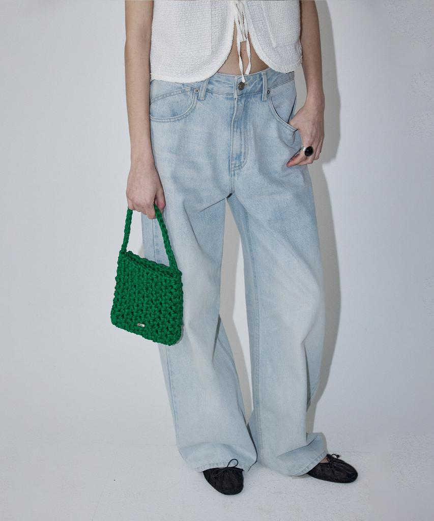 En Or Weaving Square Bag Mini - Green