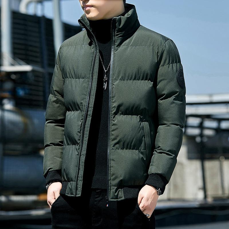 Padded-on men's winter thickened padded jacket stand-up collar loose casual velvet padded jacket trendy padded jacket