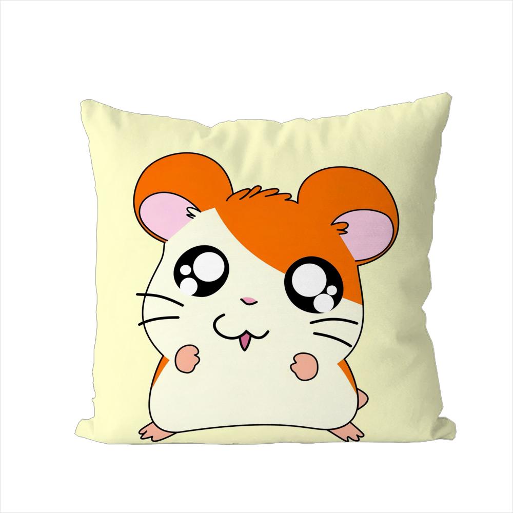Hamtaro Pillow Case For Car Sofa Decorative Home Doublesided Print Plush Square Throw Pillow Cushion Cover
