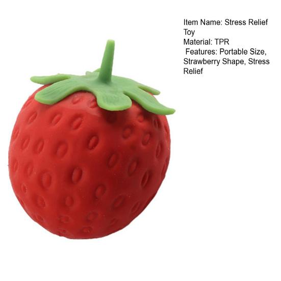 1/2/3Pcs Stress Relief Strawberry Squeeze Toy Slow Rebound Simulated Fruit Fidget Toy Anti-anxiety Sensory Ball Decompression