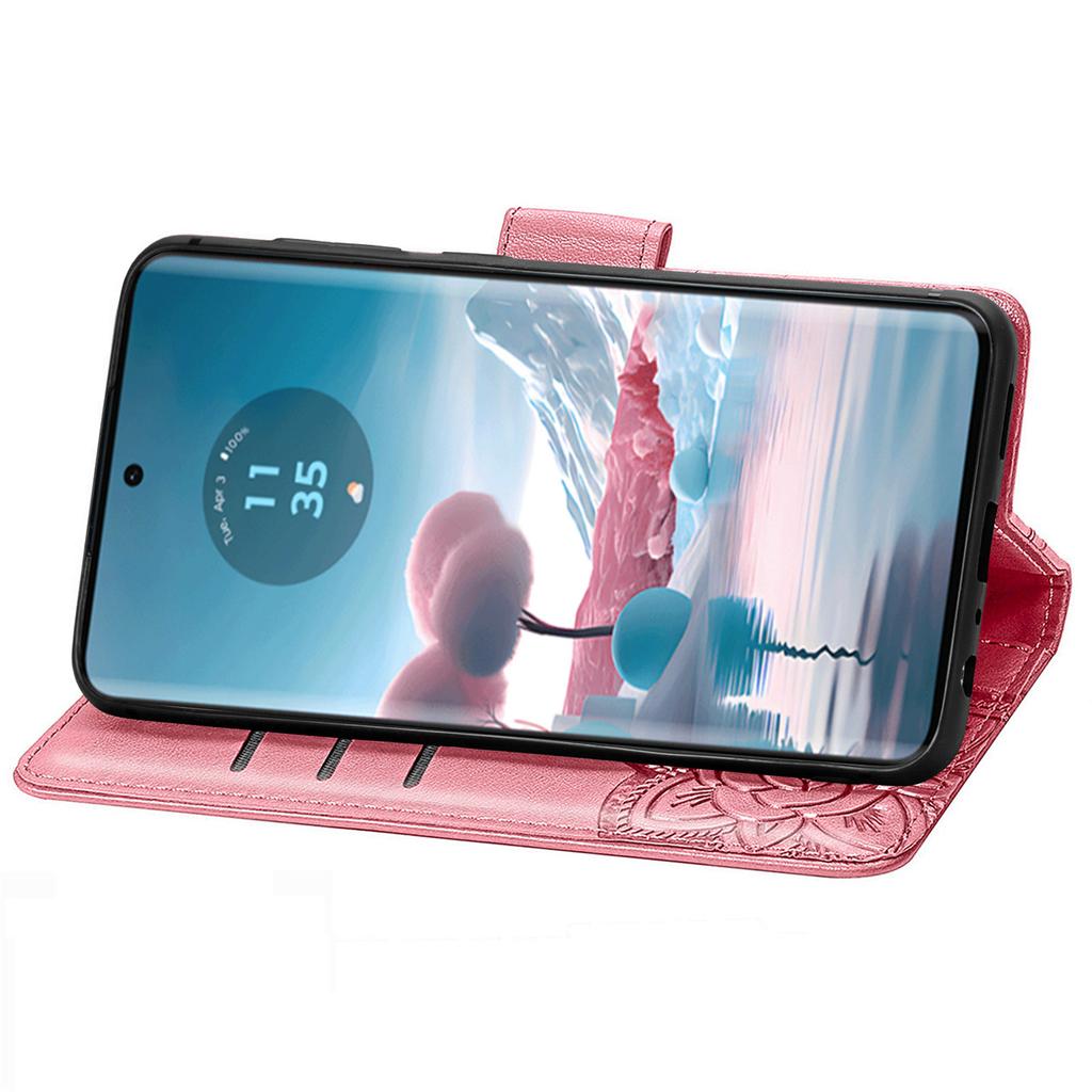 For Motorola Edge 40 Neo 5G Case Butterfly Imprinted Wallet Phone Cover with Card Slots