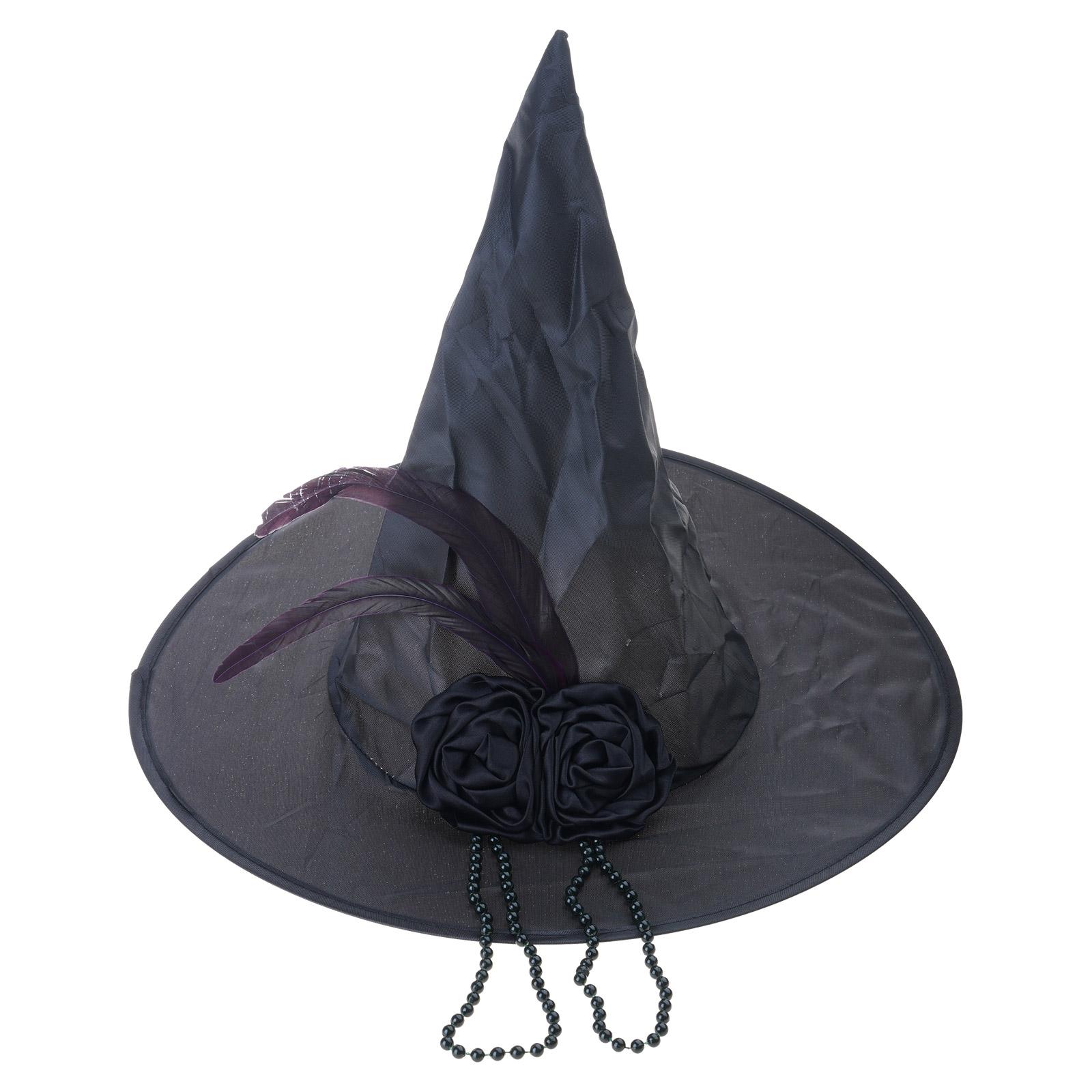 Witch Hats Halloween Costume Accessory for Halloween Party Decorations Hat with Elegant Velvet for Masquerade