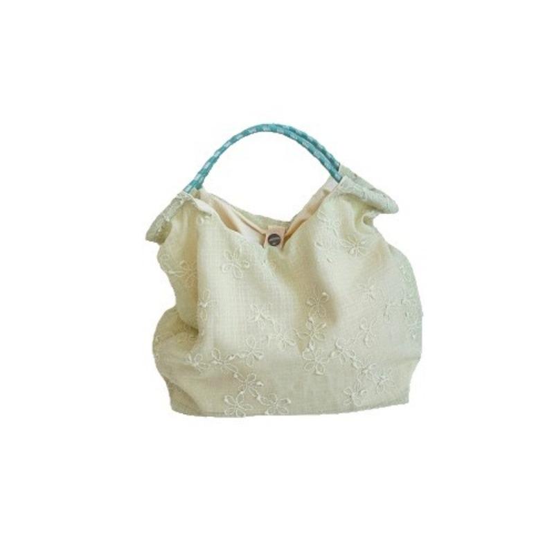 Summer Thin Embroidered Flower Commuter Handbag Literary Canvas Bag Going Out To Play Tote Bag