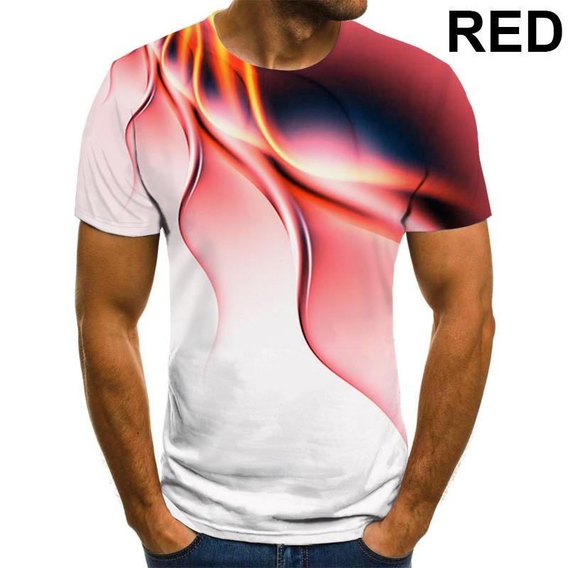 Men's summer new geometric pattern 3D print fashion short-sleeve top, casual short-sleeve for men and women 