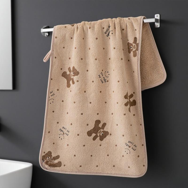 Cute Bear Face Towel for Is Quick-Drying, Lint-Free, Highly Absorbent, and Versatile, Making It An Essential Bathroom Item Suitable for Everyone