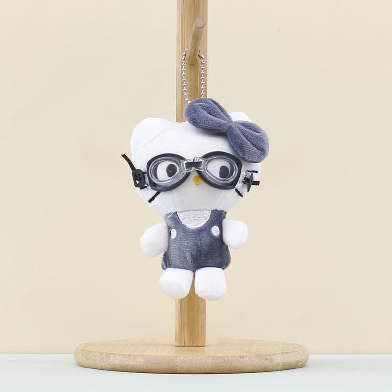 

Cute Diving Goggles Cat Plush Toy With Short Plush Pp Cotton Filling For Kids Gift серый