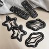 2Pcs Girl Hairpins Dot Print Star Cloud Shape Imitation Leather Hair Clips Non-Slip Stable BB Clips Hair Accessories