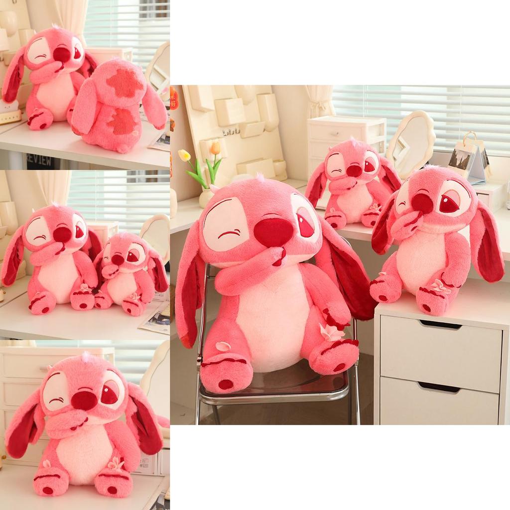 Adorable Pink Stitch Plush Doll Cute Bear Toy Soft Stuffed Animal Gift For Girls