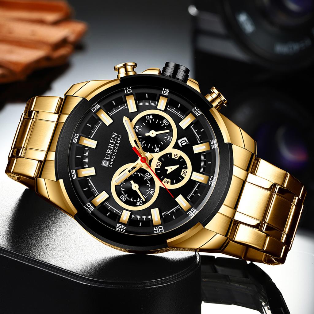 CURREN 8361 Quarz-Mann-Armbanduhr für Herren-Herrenuhren mit Kalenderanzeige und Datum