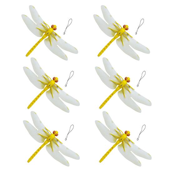 3D Simulation Dragonfly Outdoor Fake Dragonfly with Keychain Artificial Insect Model for Garden Yard Courtyard Patio Flower Beds
