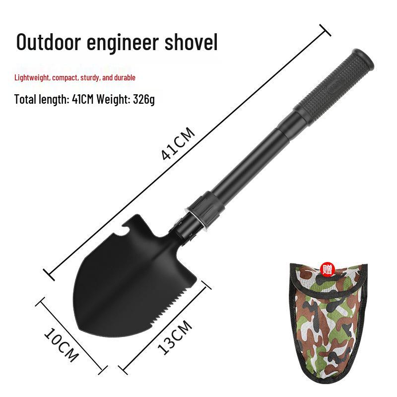 Folding Multifunctional Outdoor Entrenching Shovel - Manganese Steel Military & Camping Tool