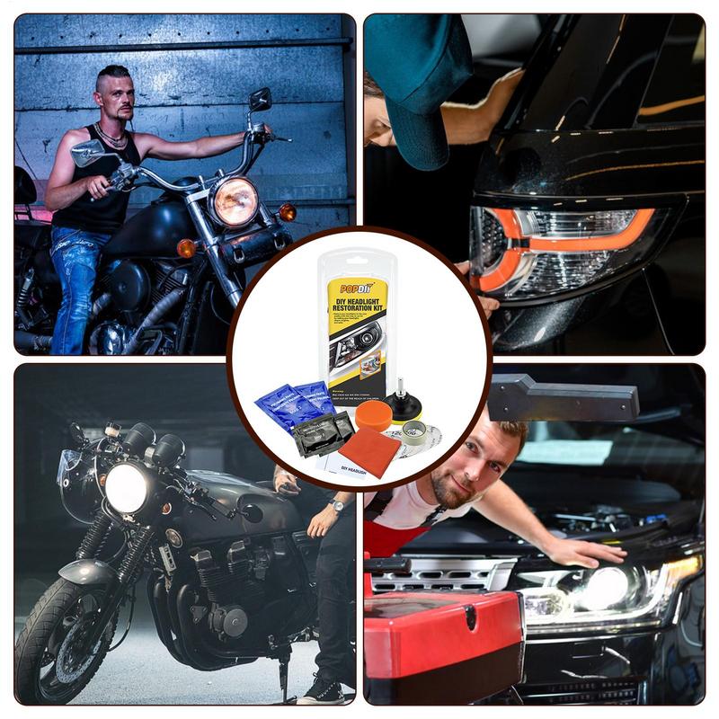 1 Satz Neuankömmling DIY Scheinwerfer-Restaurationsset Reinigung und Polieren Auto-Scheinwerfer Reparatur- und Reinigungsset Reinigungspaste