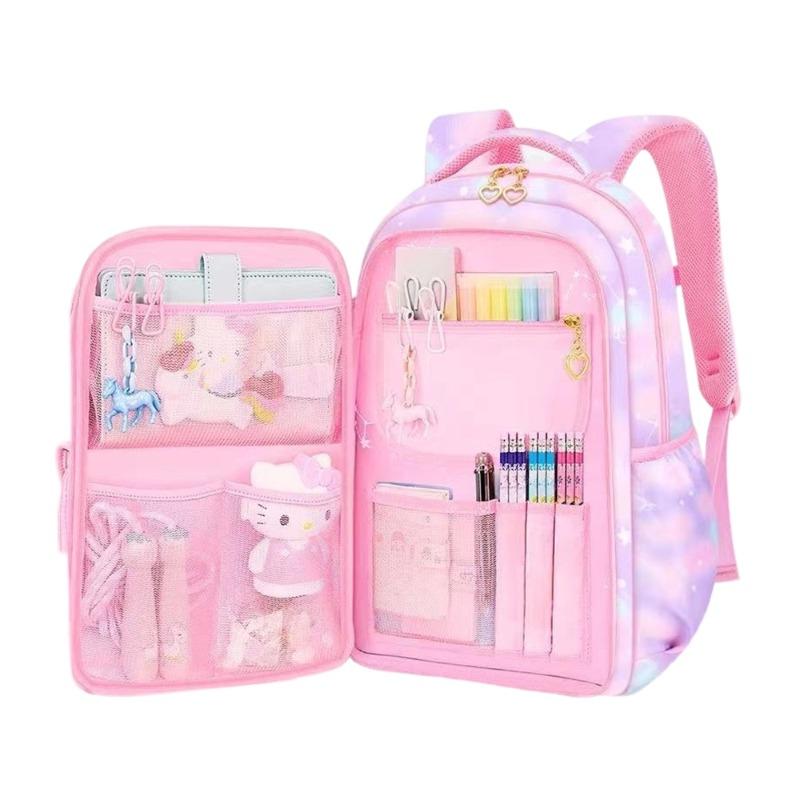 Elementary School Bag Girl Grade 3 To 6 Lightweight Burden Reduction Waterproof Children's Double Shoulder Princess Backpack