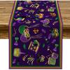 Pudodo Mardi Gras Table Runner Carnival Mask Fleur De Lis Tablecloth New Orleans Masquerade Party Kitchen Dining Home Decoration (13" X 72")