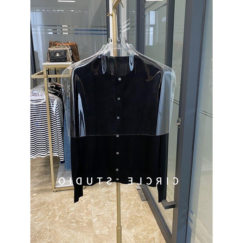 

Gray Wool Outer Wear Bandage Dress Fancy Knitting Cardigan Black L