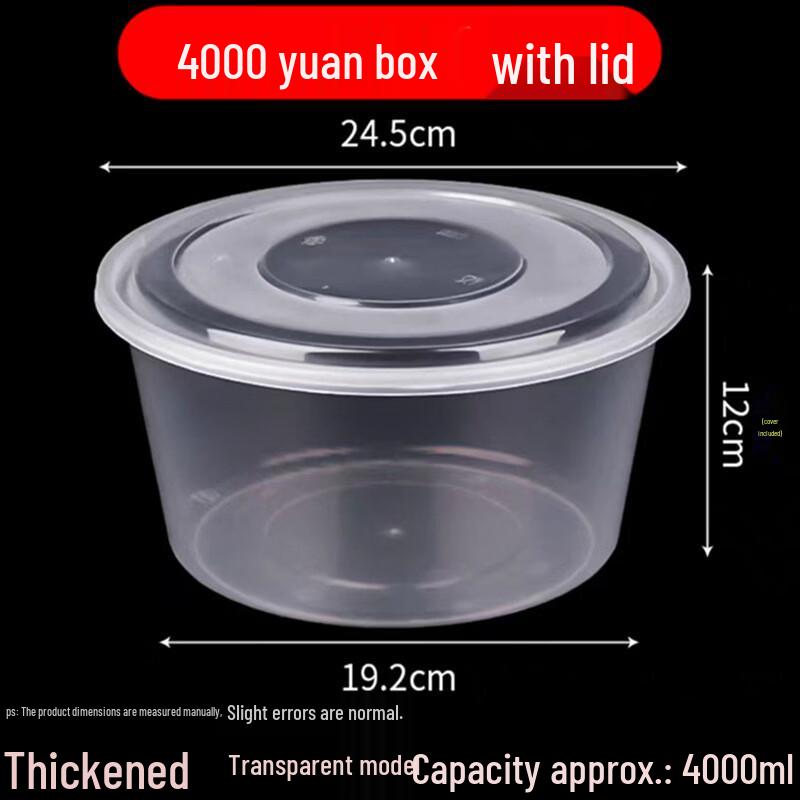 Disposable Food Takeaway Containers with Lids, 4000ml
