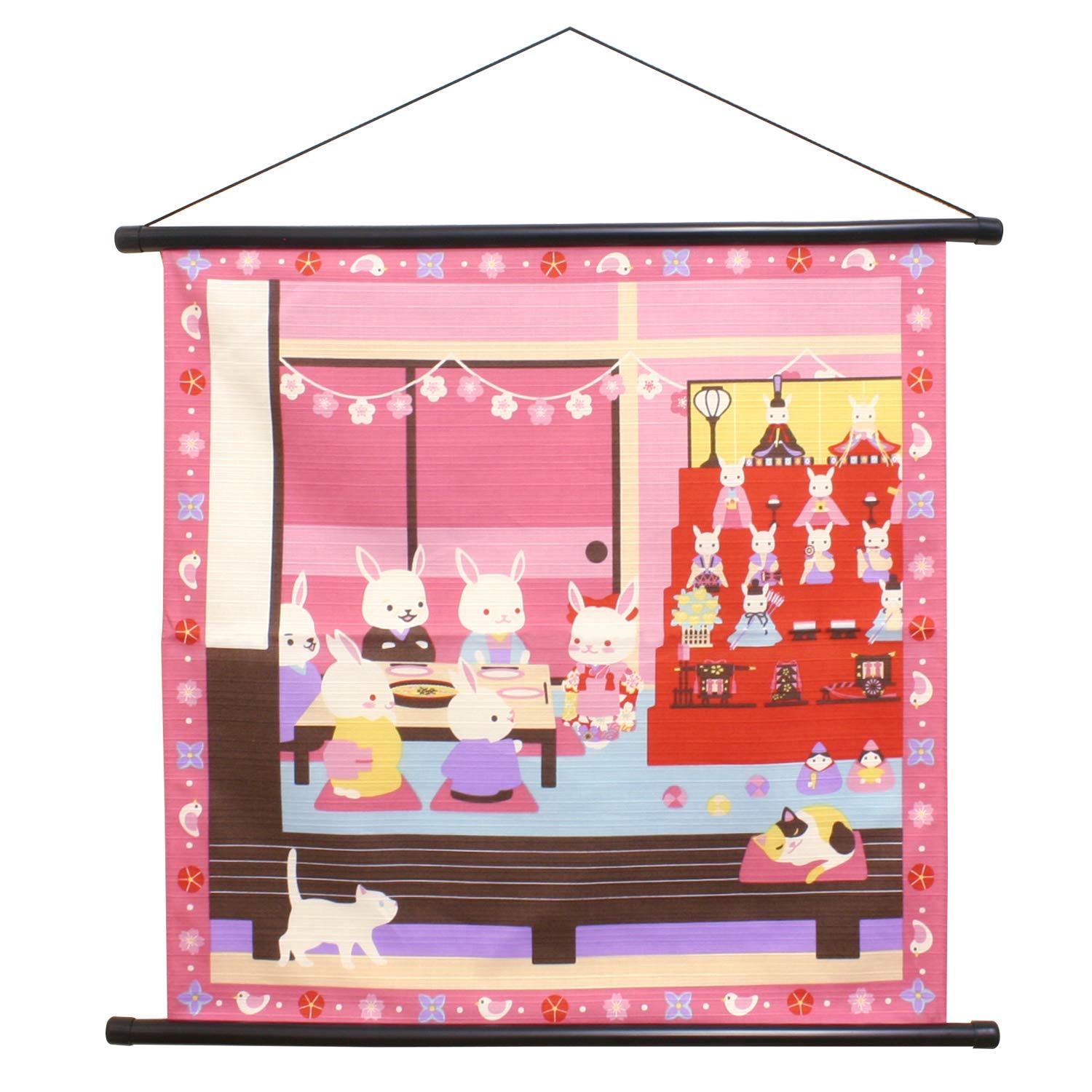 

Maeda Senko Pink 53 x 56cm Four Seasons Cloth Furoshiki Tapestry Pattern 120617 Hina Party