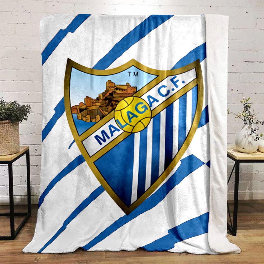 Blue and White Malaga CF Logo Blanket for All Seasons Blanket Lunch Break Throw Gift