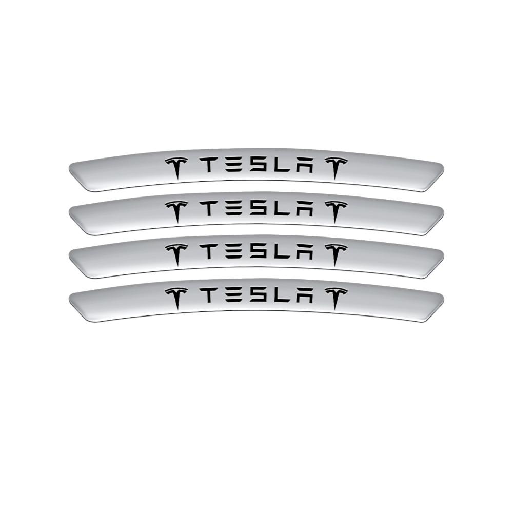 4 Stück Aluminium Auto Radfelge Aufkleber Abzeichen Auto Zubehör Für Tesla Model 3 Model Y Model S WYE Cybertruck Model X Roadster Mod