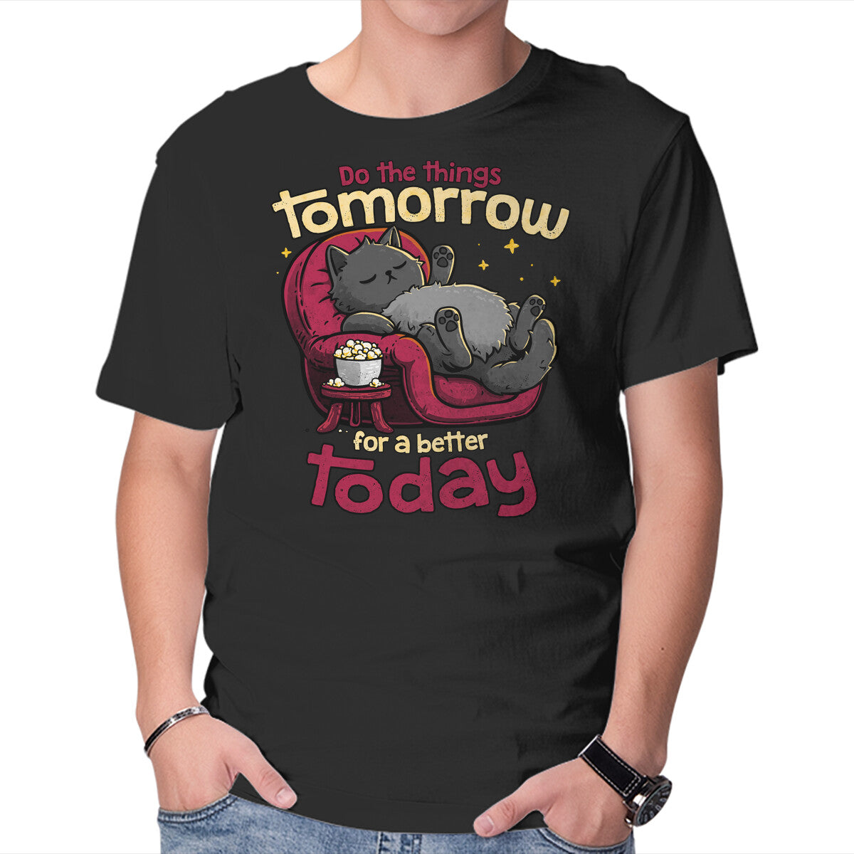 Unisex Crew Neck T-Shirt A Better Today Graphic Short Sleeve Casual Tee XXXL
