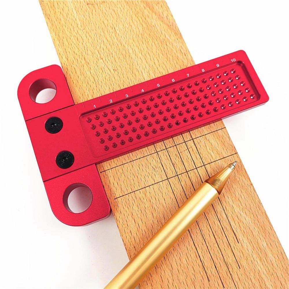 Aluminum Alloy Woodworking Scriber Ruler 100mm Length Precision Line Drawing Ruler  For Carpenters
