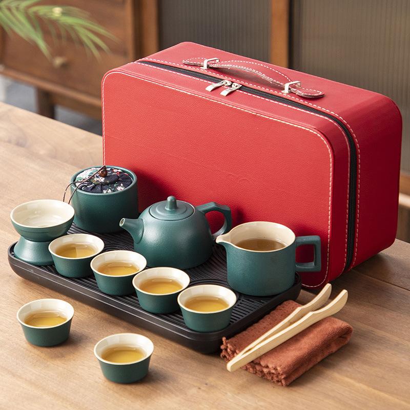 Ceramic Outdoor Camping Portable Travel Tea Set Business Company Events Wedding Gifts