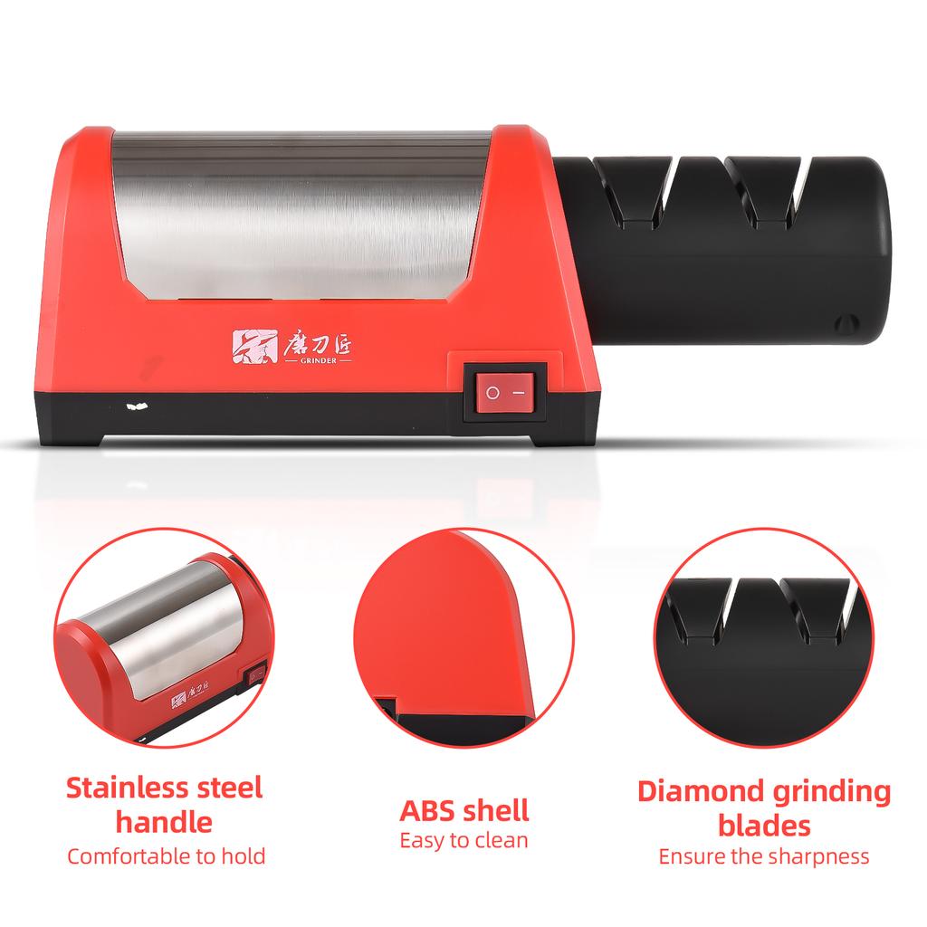 2 Stage Electric Knife Sharpener for Kitchen Knives Ceramic Knives with 600/1000 Grit Sharpening