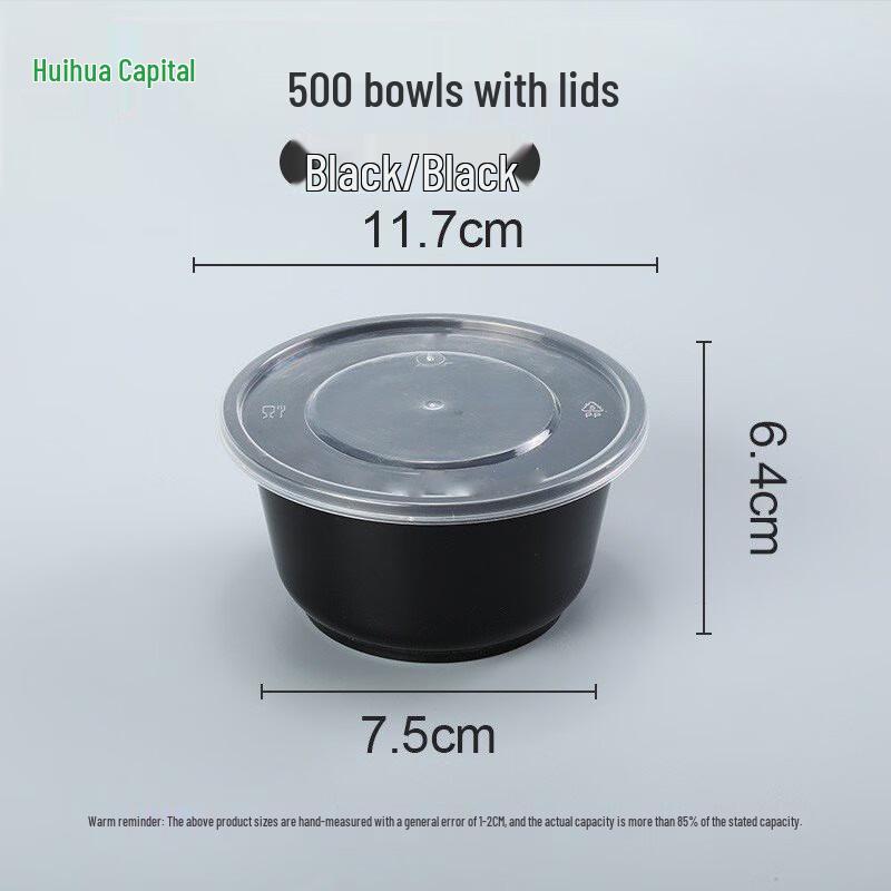 HUIHUADU Thickened Disposable Round Plastic Takeout Containers