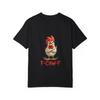White T Shirt with Angry Rooster and F Caw F Print for Casual Wear