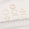 14K Gold-Filled Geometric Pendant: Heart, Pentagon, Star, Square, Round, Triangle for DIY Hairpins & Earrings