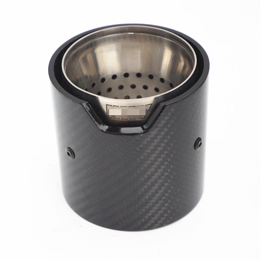 Car Carbon Fiber Exhaust End Tail Tips 63mm In