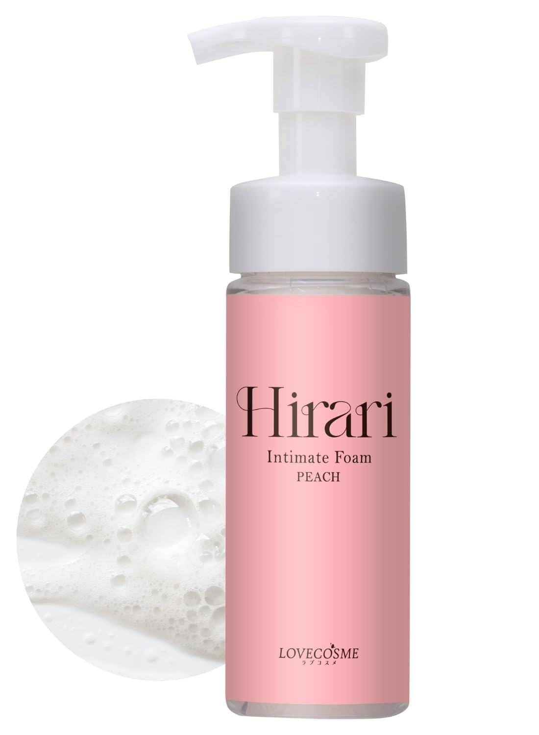 

Love Cosmetics Hilari Интимная пенка для ухода за деликатной зоной Аромат персика Сделано с мягкой кислотностью 150 мл, Мыло, Аромат, Контроль, Япония, розовый