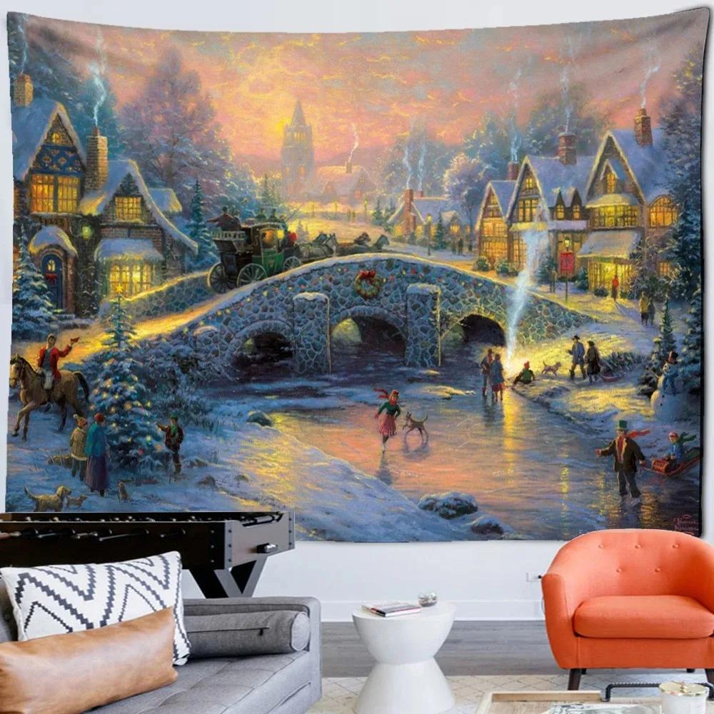 

Рождественский поезд Декорация Гобелен Спальня Гостиная Домашний Декор Стены 100x75cm