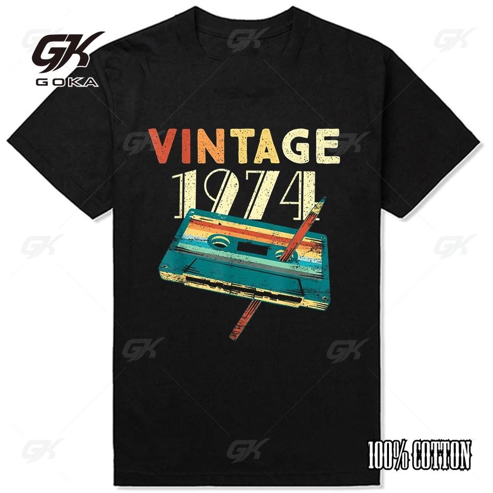 Made In 1974 Limited Edition 50 Years Of Being Awesome Tee Tops Round Neck ShortSleeve Fashion Tshirt Clothing Tshirts