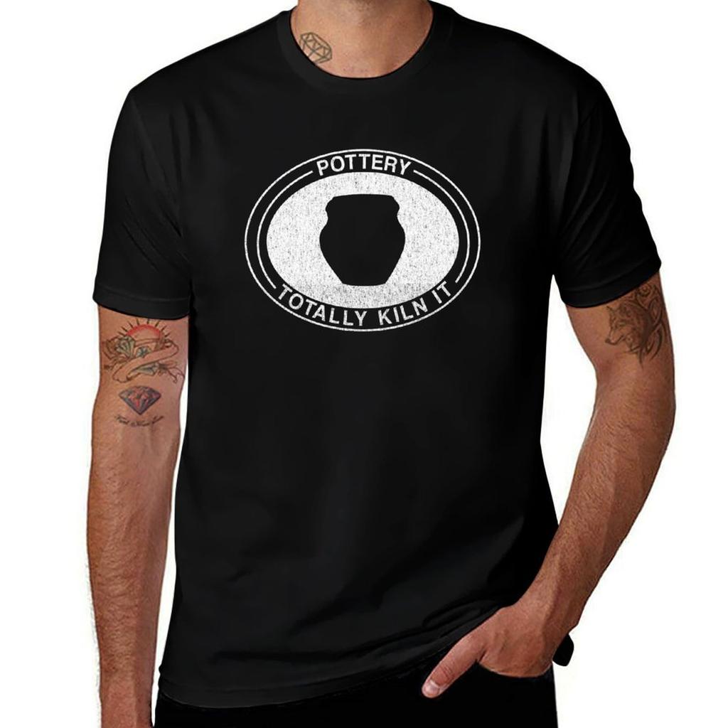 Keramik Vollständig Ofen Es Niedlich Vintage Keramik Wortspiel T-Shirt T-Shirt Mann t-shirt Sommer Herren Grafik-T-Shirts T-Shirt