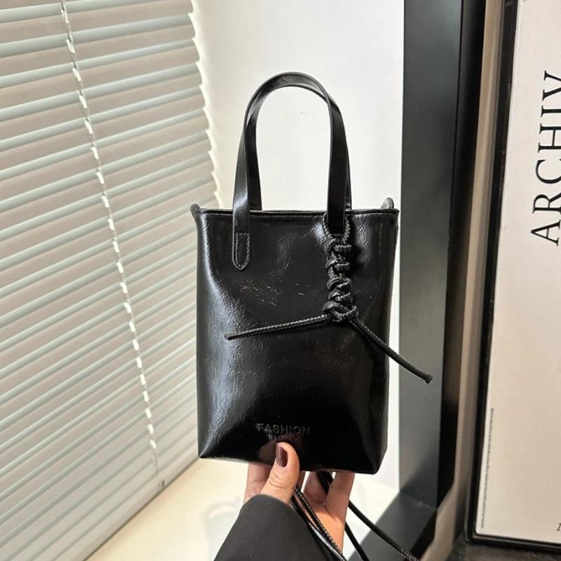 PU Leather Mini Crossbody Bag for Women Korean Shoulder Bags Female Simple Retro Handbags and Purses