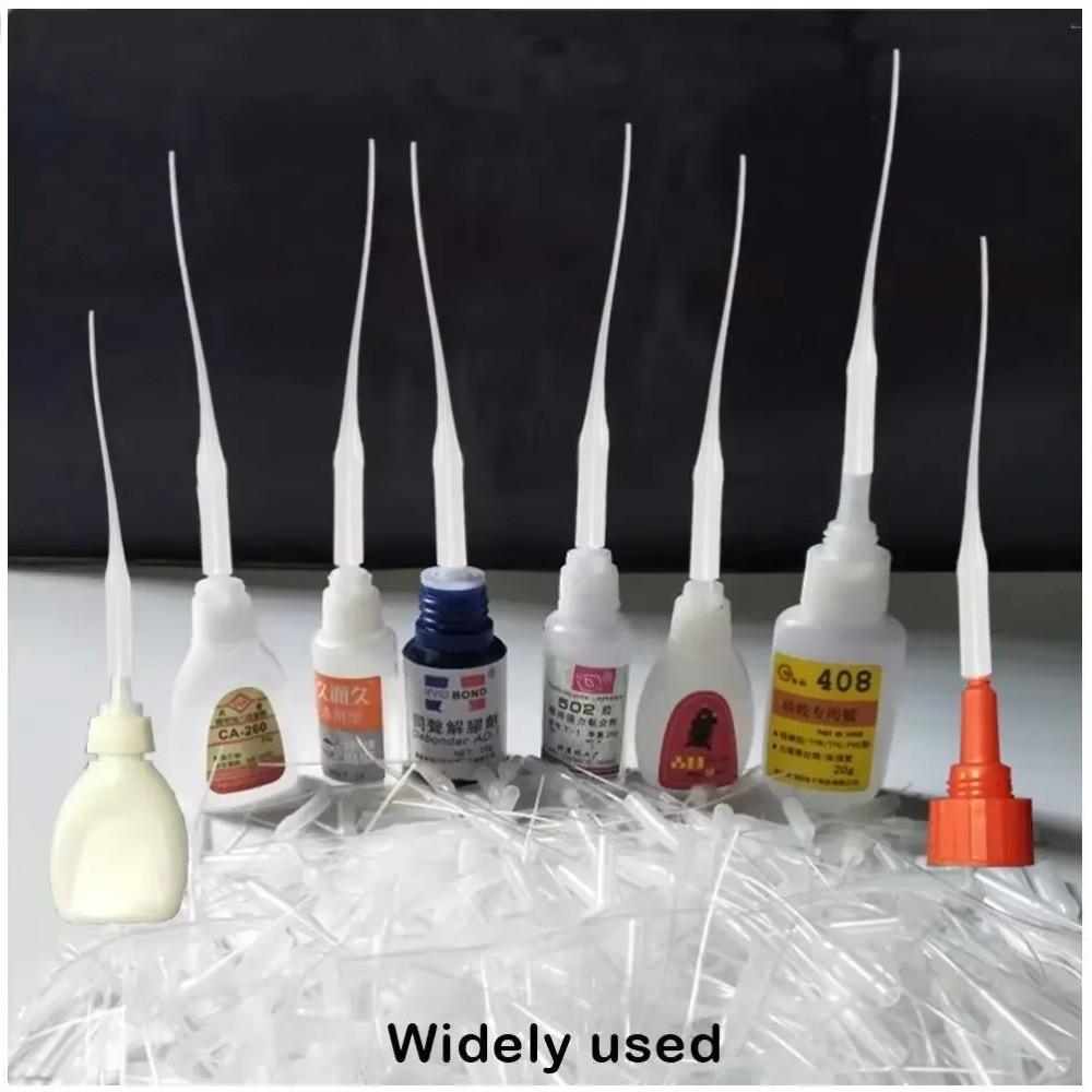 100Pcs Plastic Precision Applicator Dispensing Micro-Tips Glue Dispensers Arts Crafts