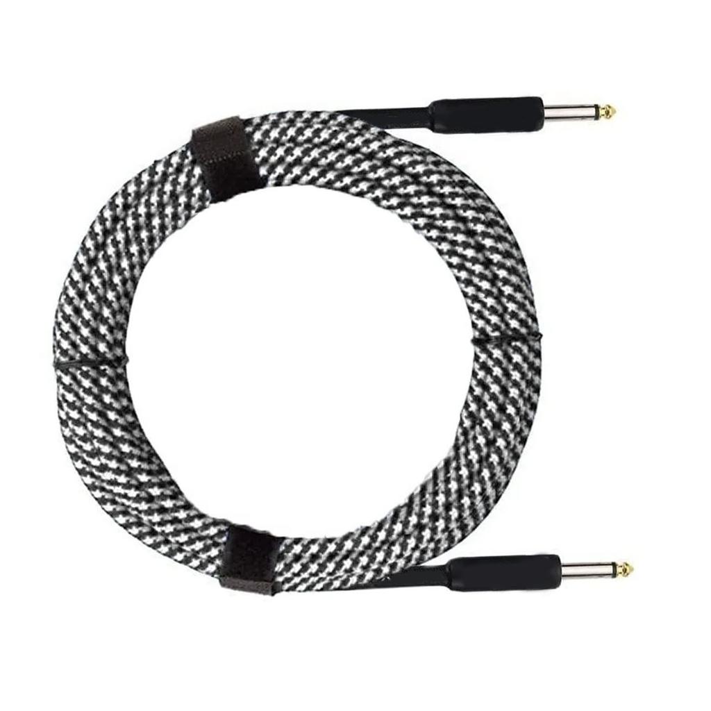 Guitar Noise Reduction Cable 3 Meters Black White Pure Copper Core Guitar Audio Extension Cable for Bass
