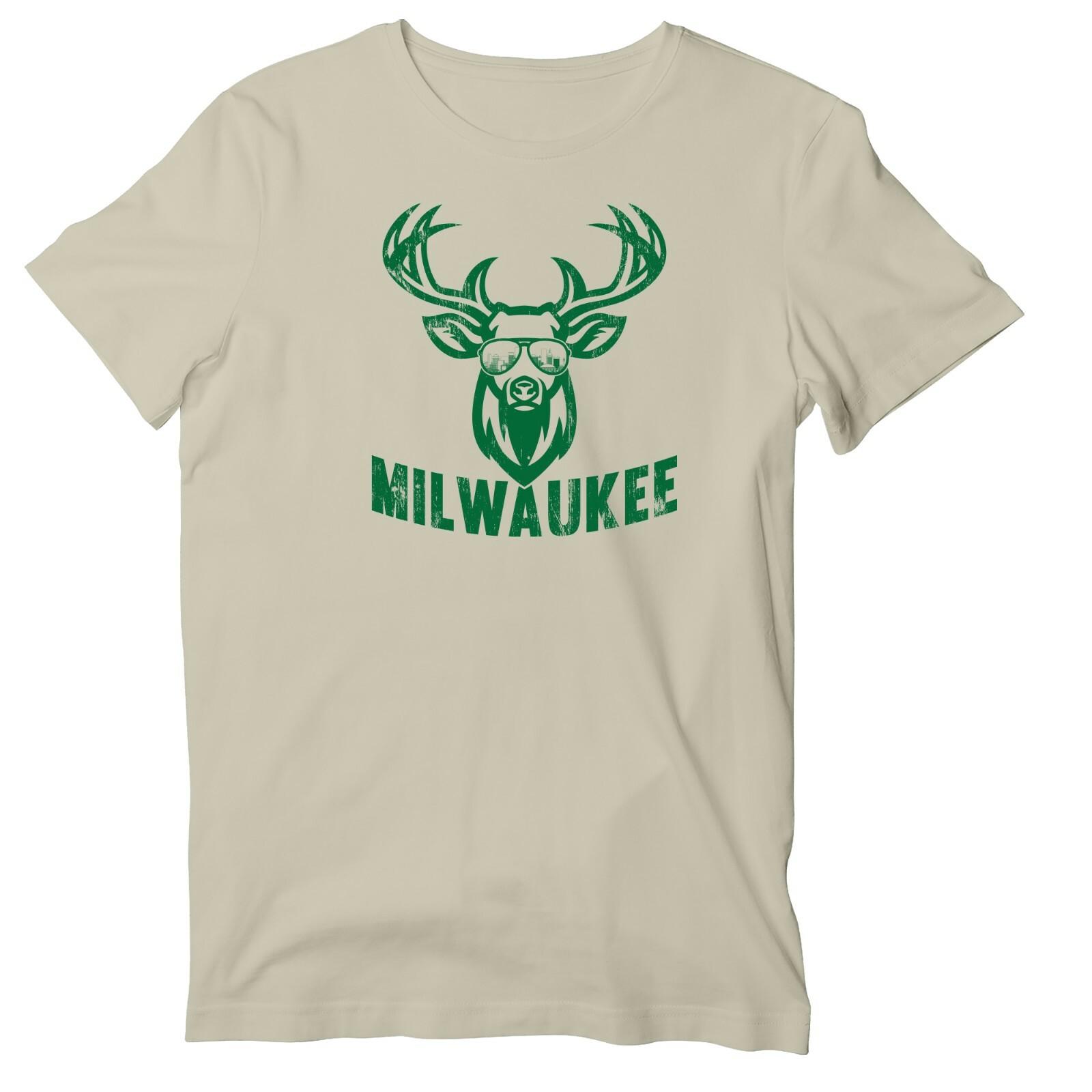 Cool Vintage Buck of Milwaukee T-Shirt, Milwaukee Basketball Short Sleeve Tee S