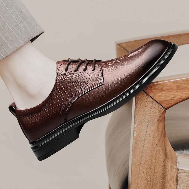 Classic Business Men's Shoes gentleman retro style Daily office dress up party Black Brown genuine leather adult shoes Hot