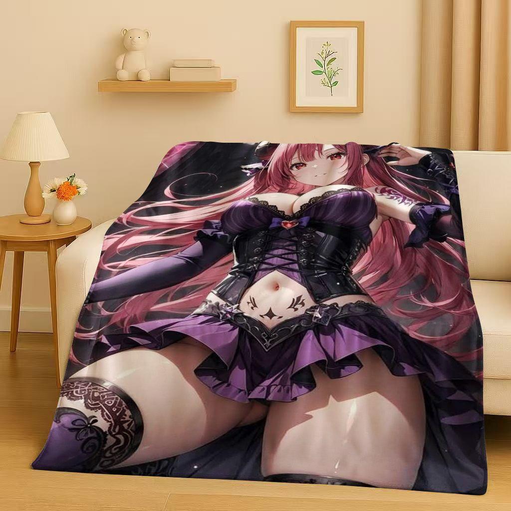 3D Genshin Impact Game Cartoon Flannel Blanket,Ultra Soft Warm Plush Throw for Home Bedroom Bed Sofa Cover Picnic Girl Gift