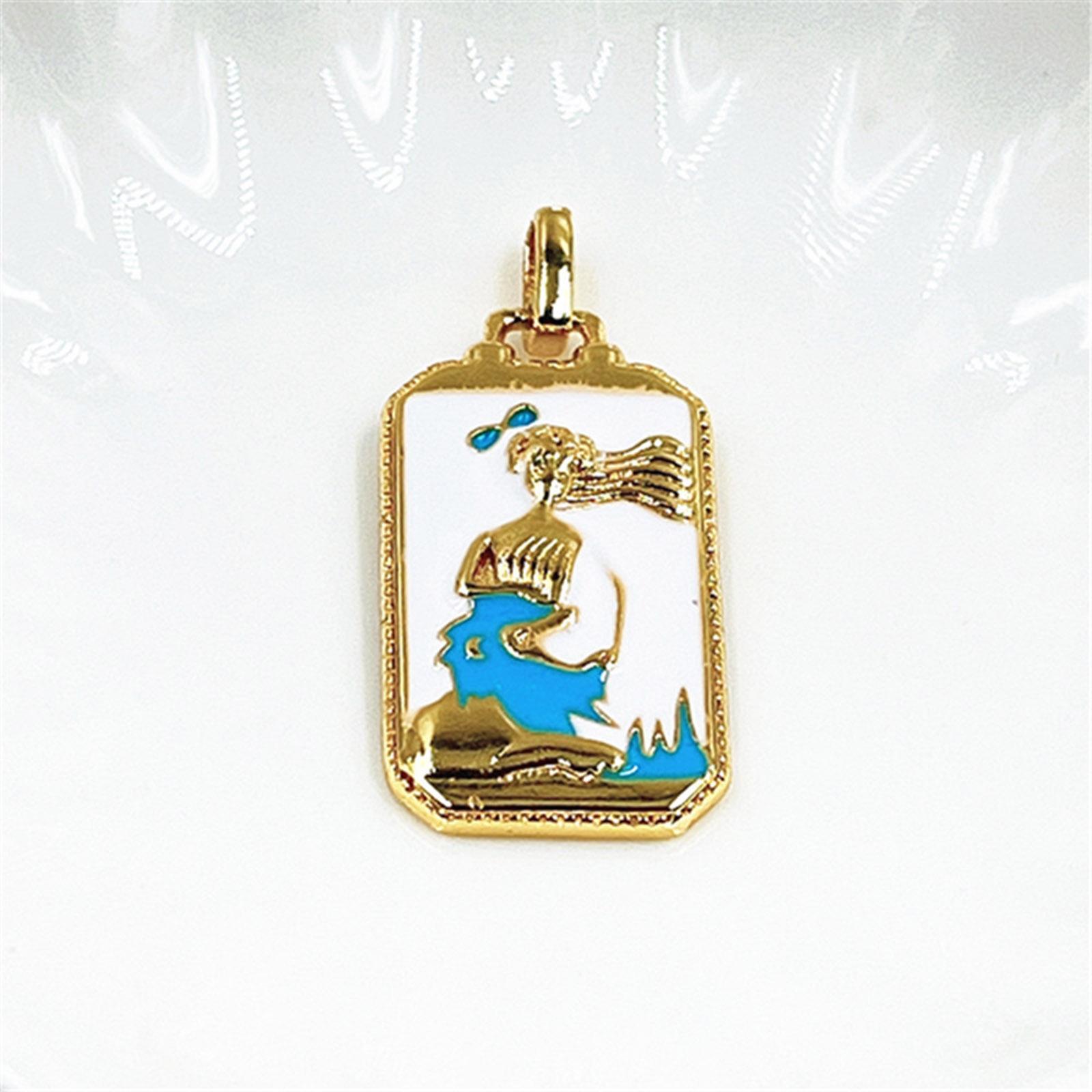 

Copper Tarot Pendants Gold Color Multicolor Enamel Charms For DIY Making Necklace Handmade Jewelry 3.1cm x 1.4cm, 1 Piece белый