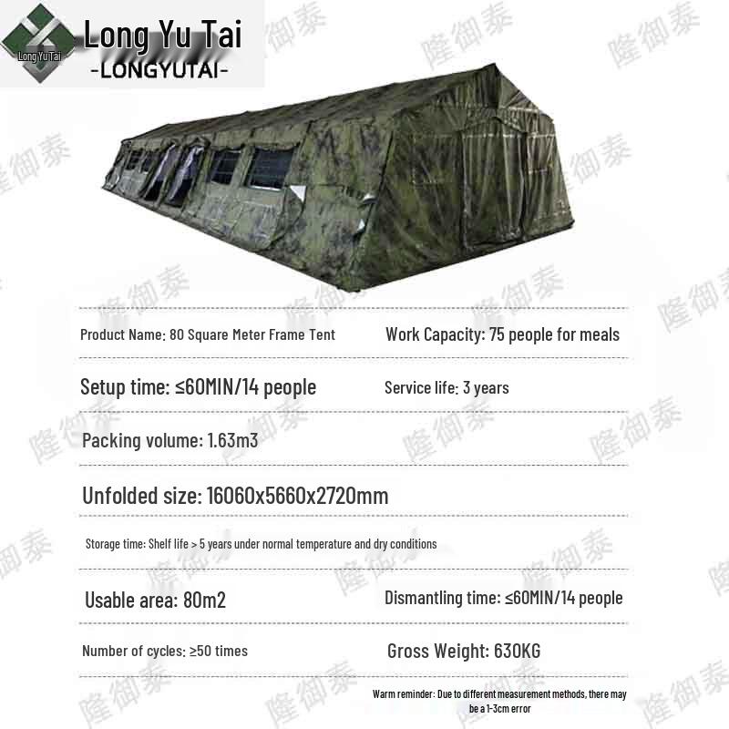 Long Yu Tai 80sqm Frame Tent & Accessories
