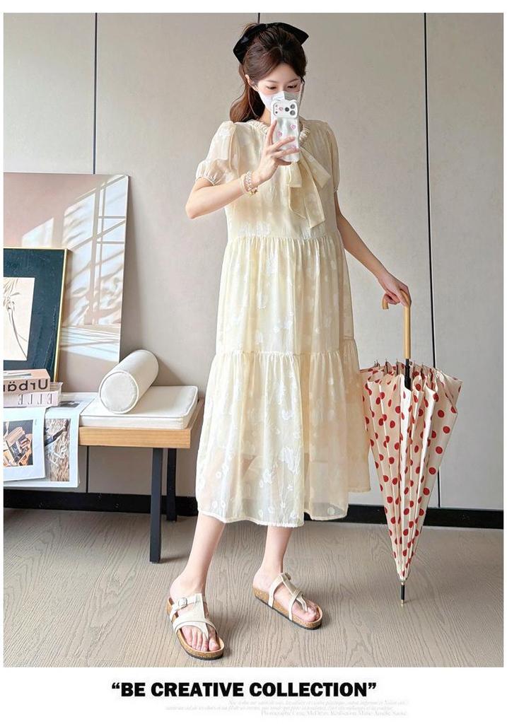 2026 Korean Style Maternity Summer Dress: Stylish, Loose, Plus Size, Medium Length