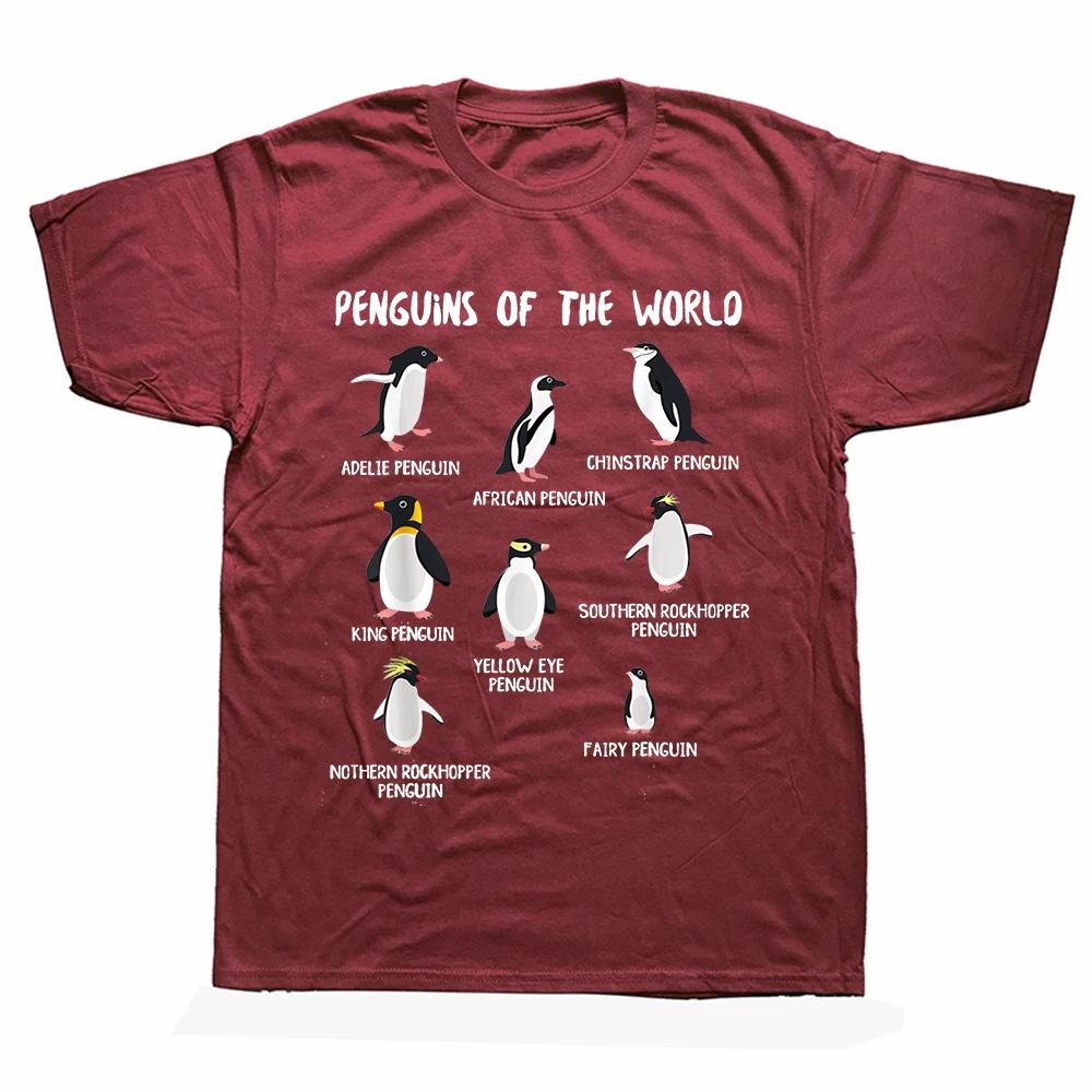 Penguins of the World Funny Animals Cute Penguin Tee Tops Round Neck ShortSleeve Fashion Tshirt Clothing Casual Basic Tshirts