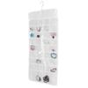 Transparent Over The Door Storage Bag Large Capacity 72-grids Design Jewelry Hanging Bag PVC Wall Mountable