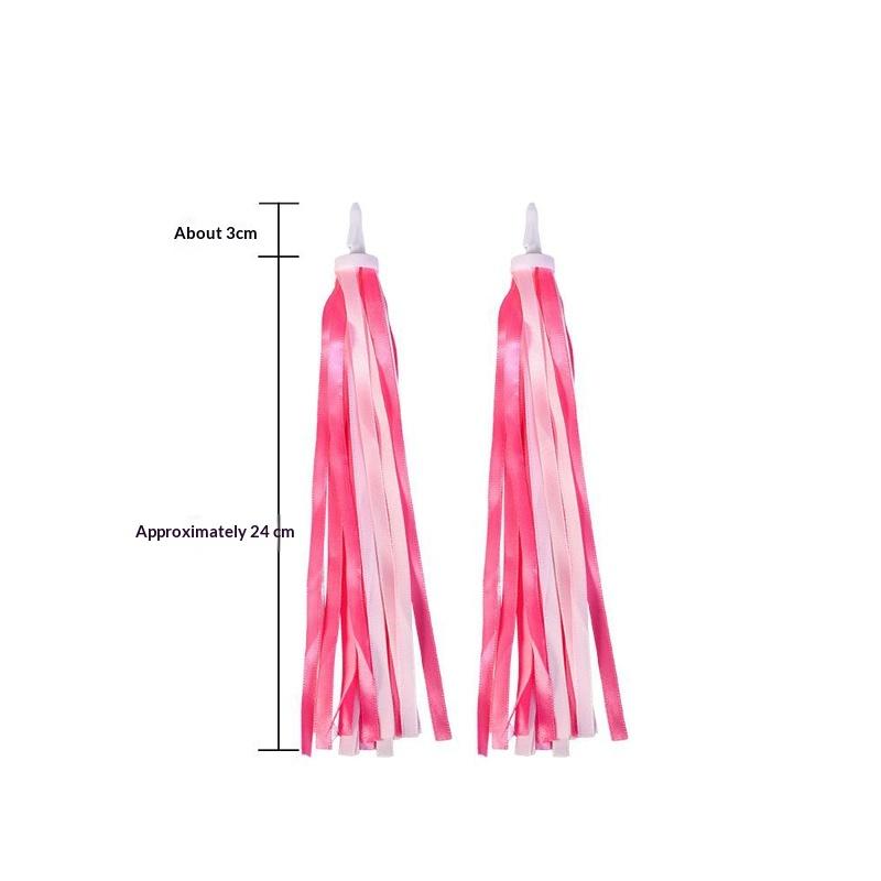 2pcs Bicycle Handlebar Streamers Fluffy Colorful Tassels for Kids Scooter Tricycle Outdoor Cycling Decoration