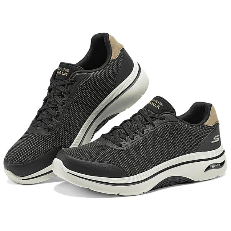 Skechers Go Walk Arch Fit 2.0 Comfortable Durable Low-Top Casual Shoes Men Sneakers Black 216603-BLK