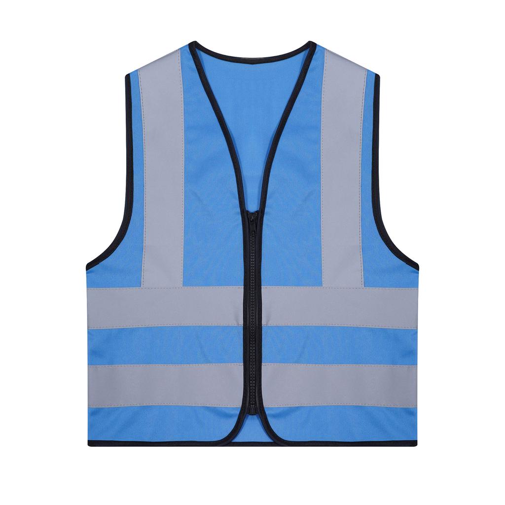 Unisex Kids Safety Vest Sleeveless Zipper Front High Visibility Reflective Design Volunteer Activities