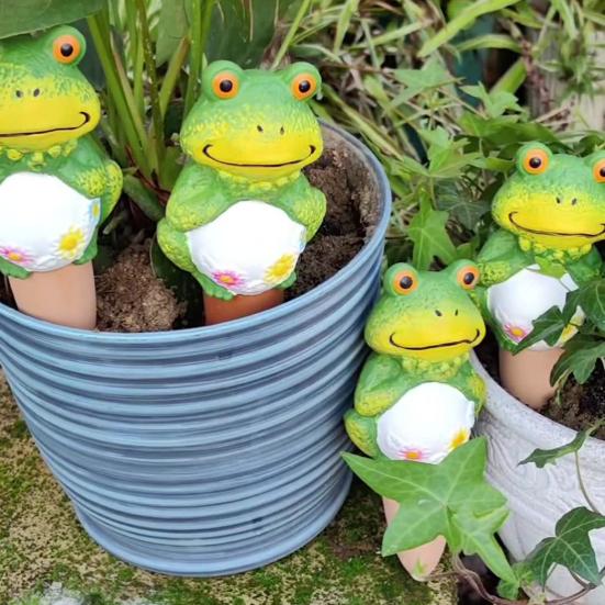 4Pcs Terracotta Self Watering Frog Planter Watering Spikes Slow Insert Automatic Spikes Cute Release Watering Tools